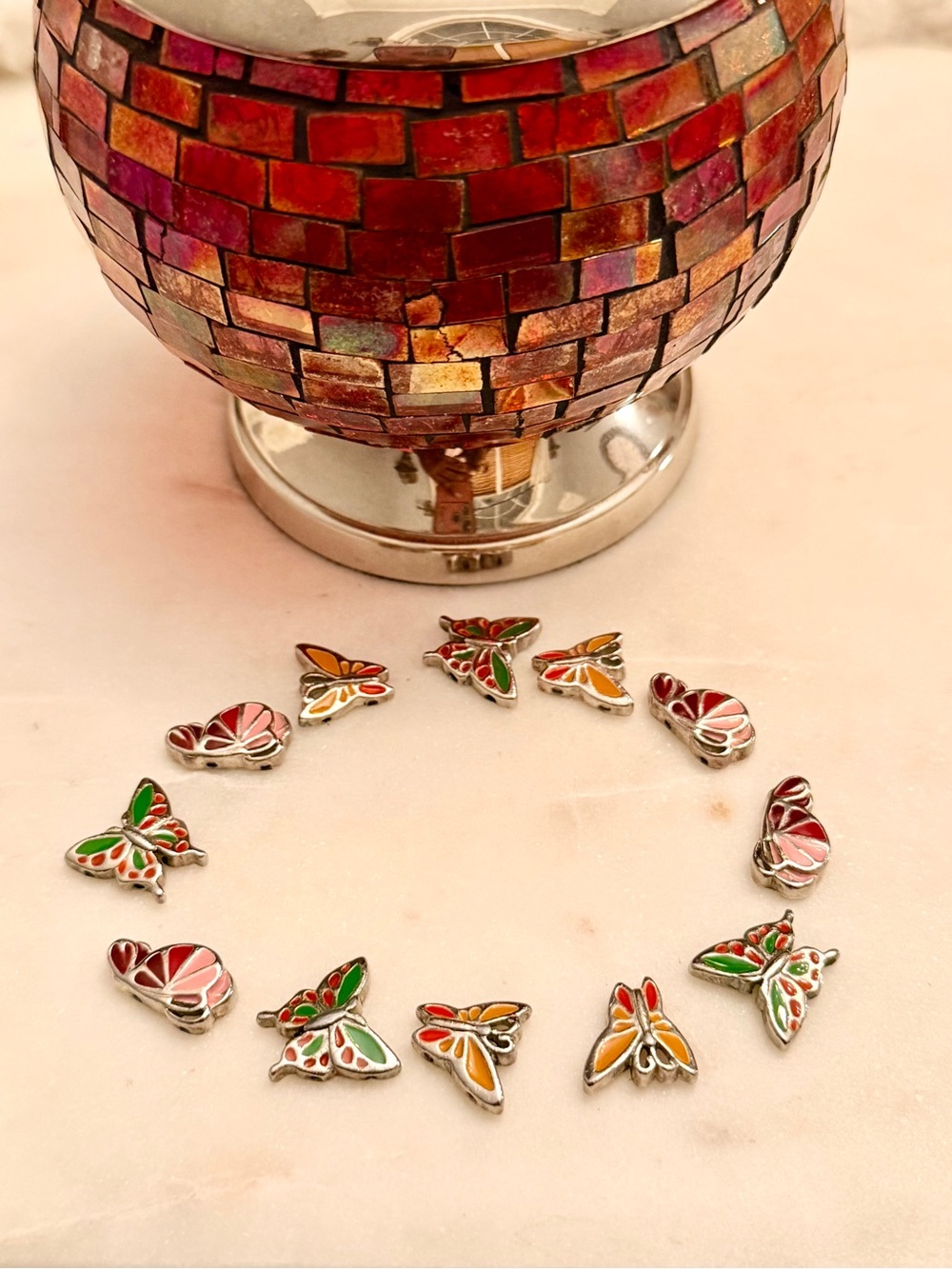 Multicolor Enamel Butterfly Bracelet Charms - Women's Jewelry